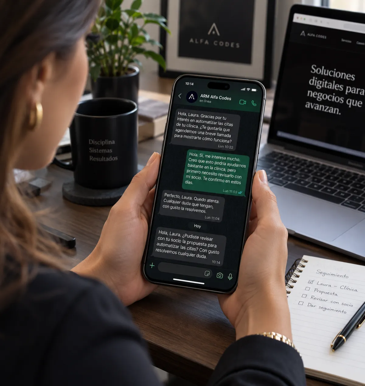 Gráfico original de seguimiento contextual de una conversación comercial con ARM.